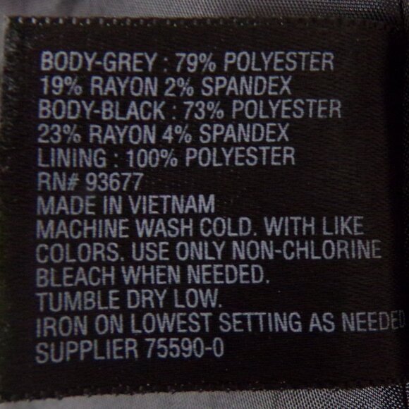 WORTHINGTON size S gray/black zip-front light jacket polyester/rayon/spandex - Picture 14 of 14